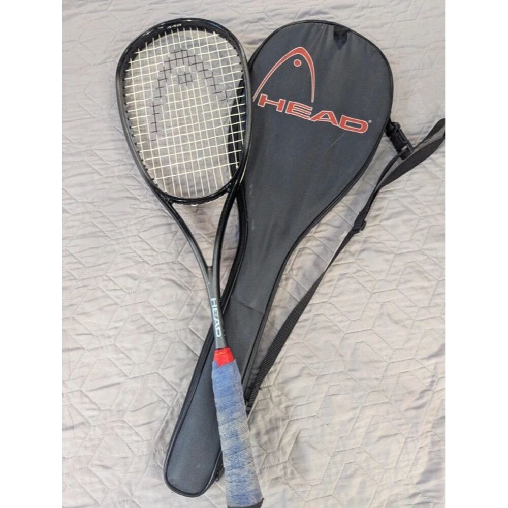Head Standard 440 Squash Racquet with Full Carrying Case Pad Blue Grip
